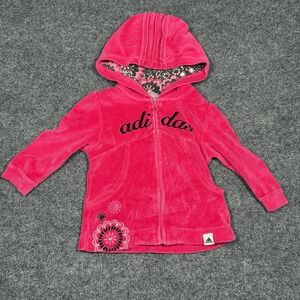 18 MONTHS ADIDAS JACKET PINK VELOUR HOODIE Y2K